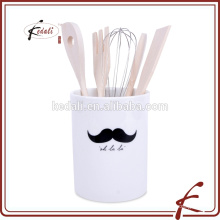 moustache design ceramic utensil holder
